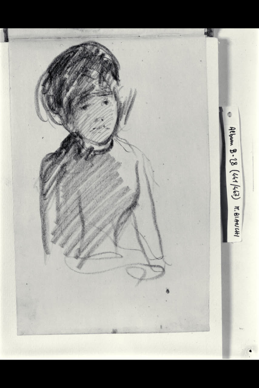 Figura di ragazzo a mezzo busto (disegno) di Bianchi, Mosè; Bianchi, Mosè (seconda metà sec. XIX)