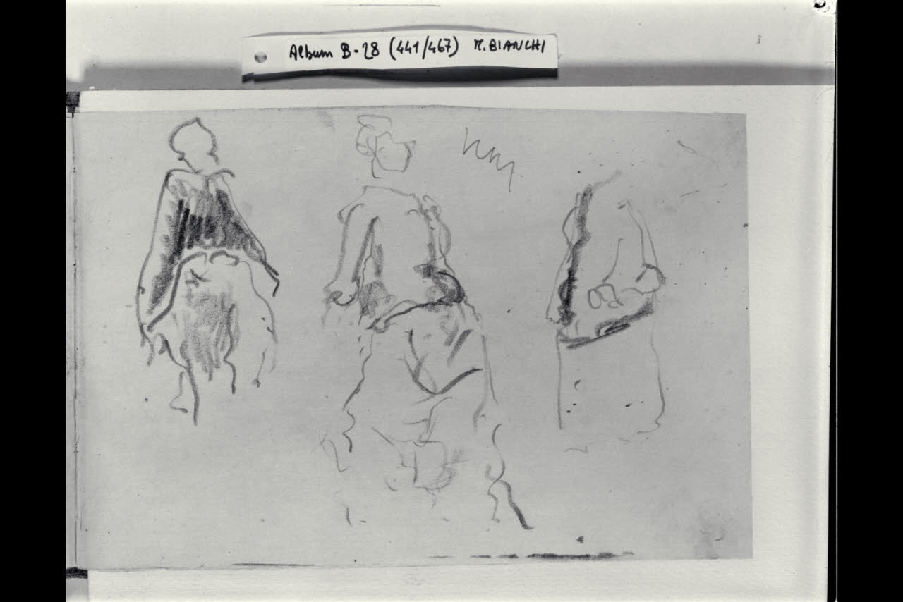 Abbozzi di figure femminili (disegno) di Bianchi, Mosè; Bianchi, Mosè (seconda metà sec. XIX)