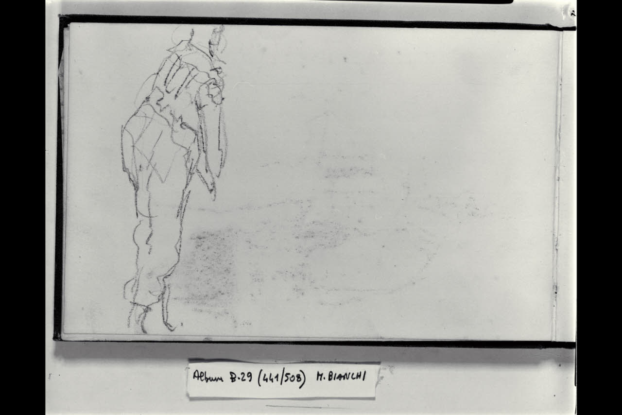 Abbozzo di una figura di saltimbanco (disegno) di Bianchi, Mosè; Bianchi, Mosè (seconda metà sec. XIX)