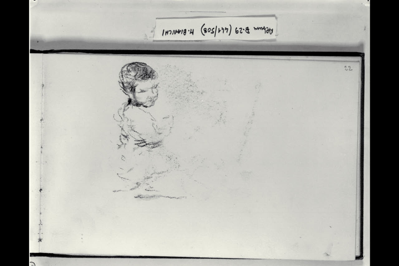 Bimbo seduto (disegno) di Bianchi, Mosè; Bianchi, Mosè (seconda metà sec. XIX)