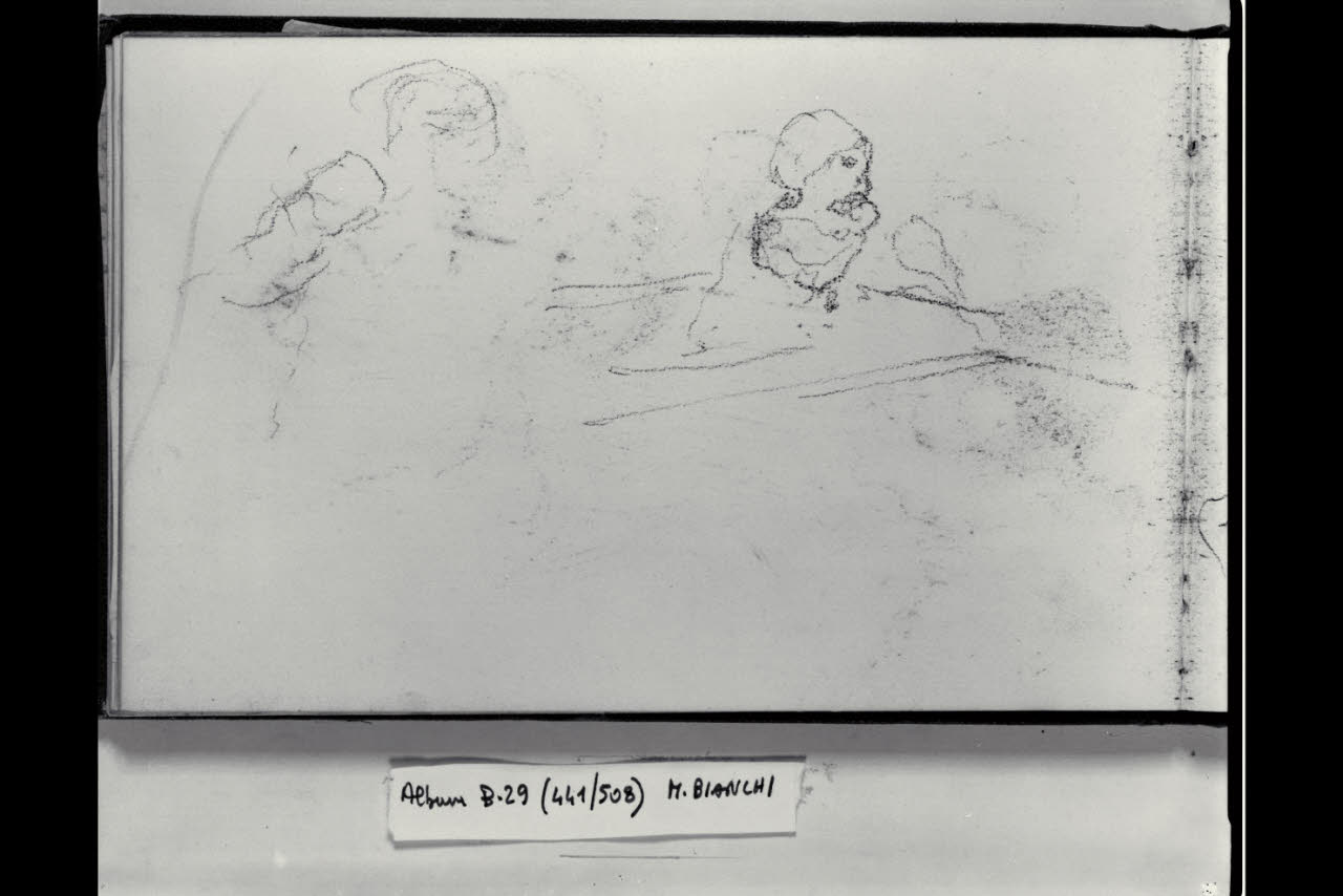 Due abbozzi di un bimbo (disegno) di Bianchi, Mosè; Bianchi, Mosè (seconda metà sec. XIX)