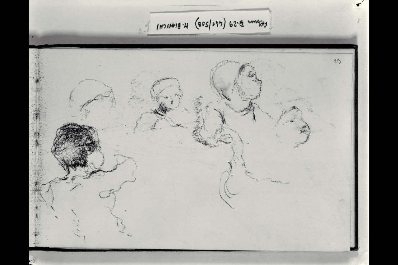 Teste di bimbi (disegno) di Bianchi, Mosè; Bianchi, Mosè (seconda metà sec. XIX)