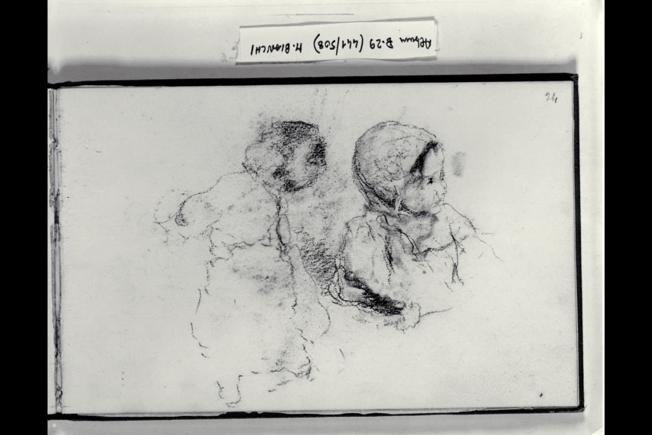 Due studi di un bimbo (disegno) di Bianchi, Mosè; Bianchi, Mosè (seconda metà sec. XIX)