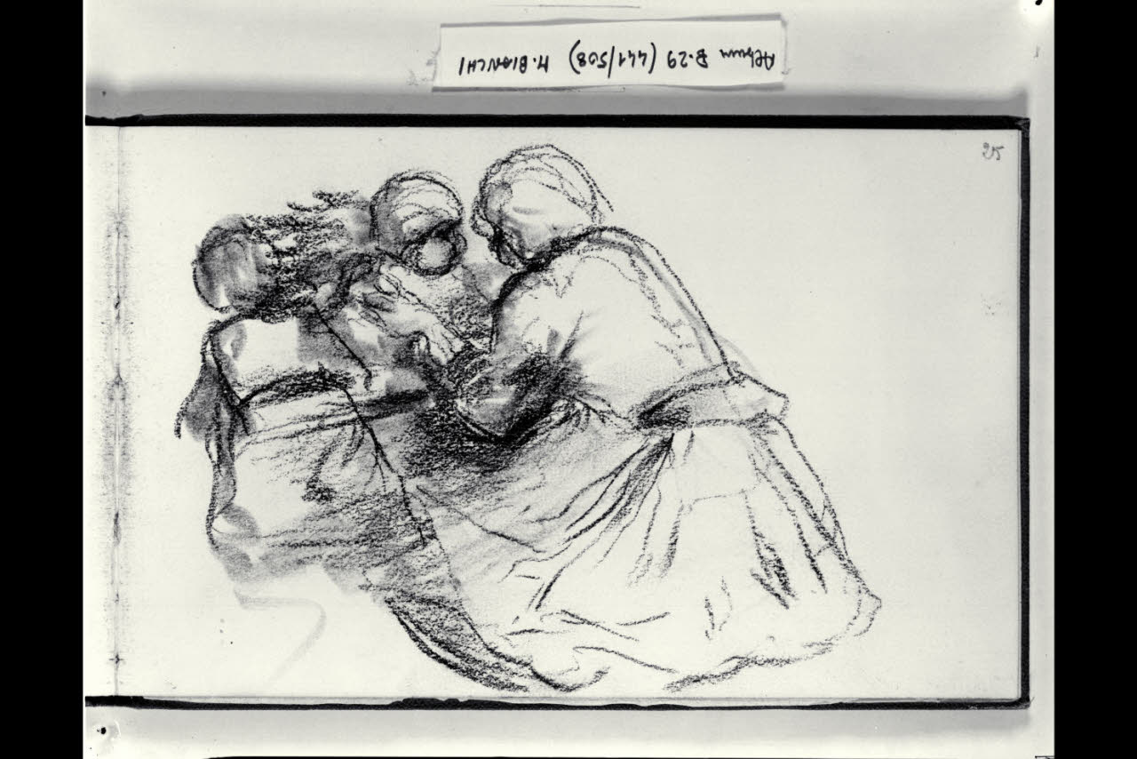 Donna con bambino (disegno) di Bianchi, Mosè; Bianchi, Mosè (seconda metà sec. XIX)