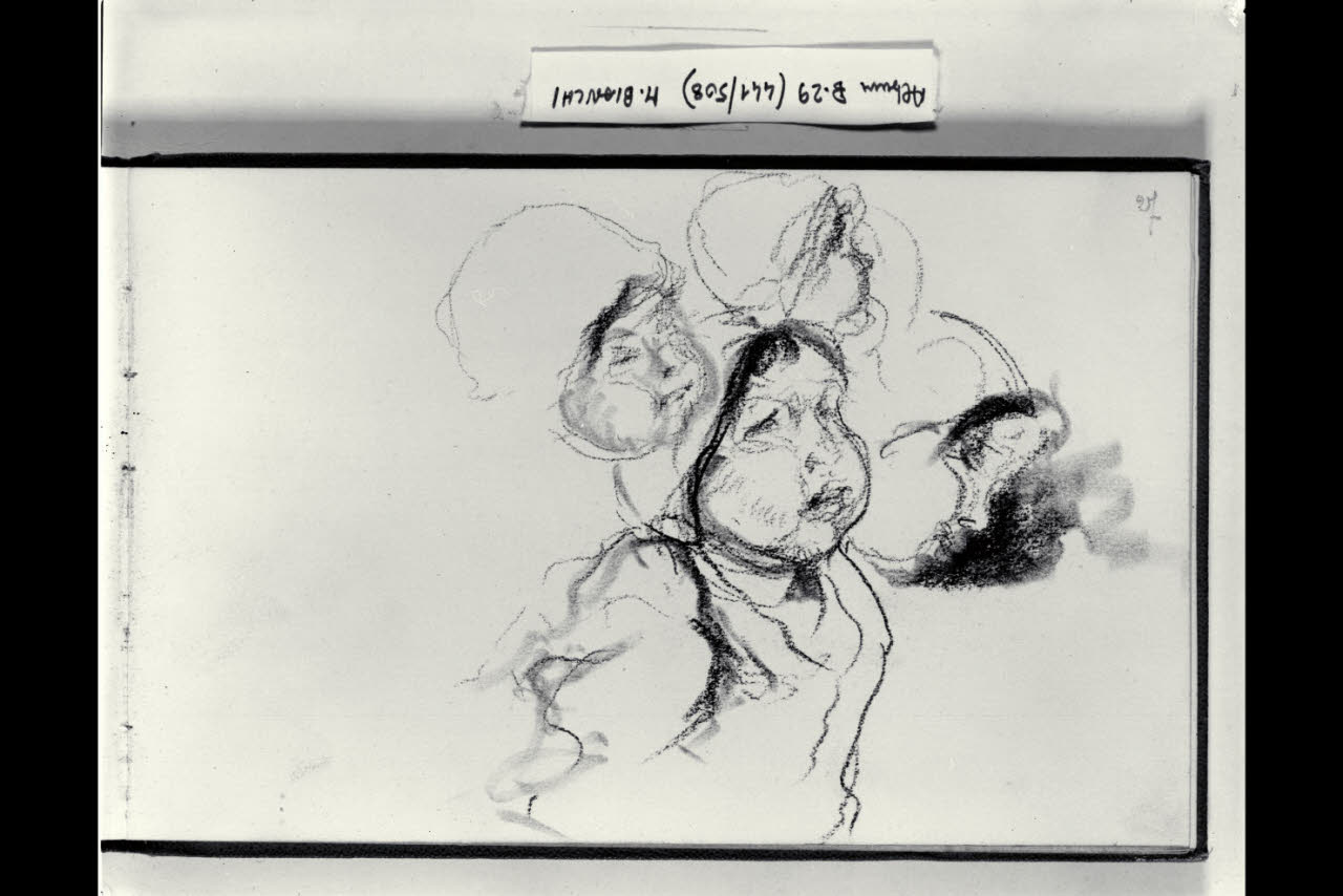 Teste di bimbi (disegno) di Bianchi, Mosè; Bianchi, Mosè (seconda metà sec. XIX)