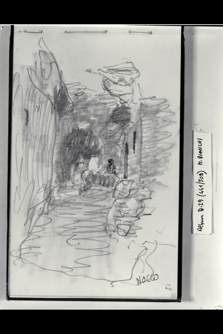 Strada con macchietta (disegno) di Bianchi, Mosè; Bianchi, Mosè (seconda metà sec. XIX)