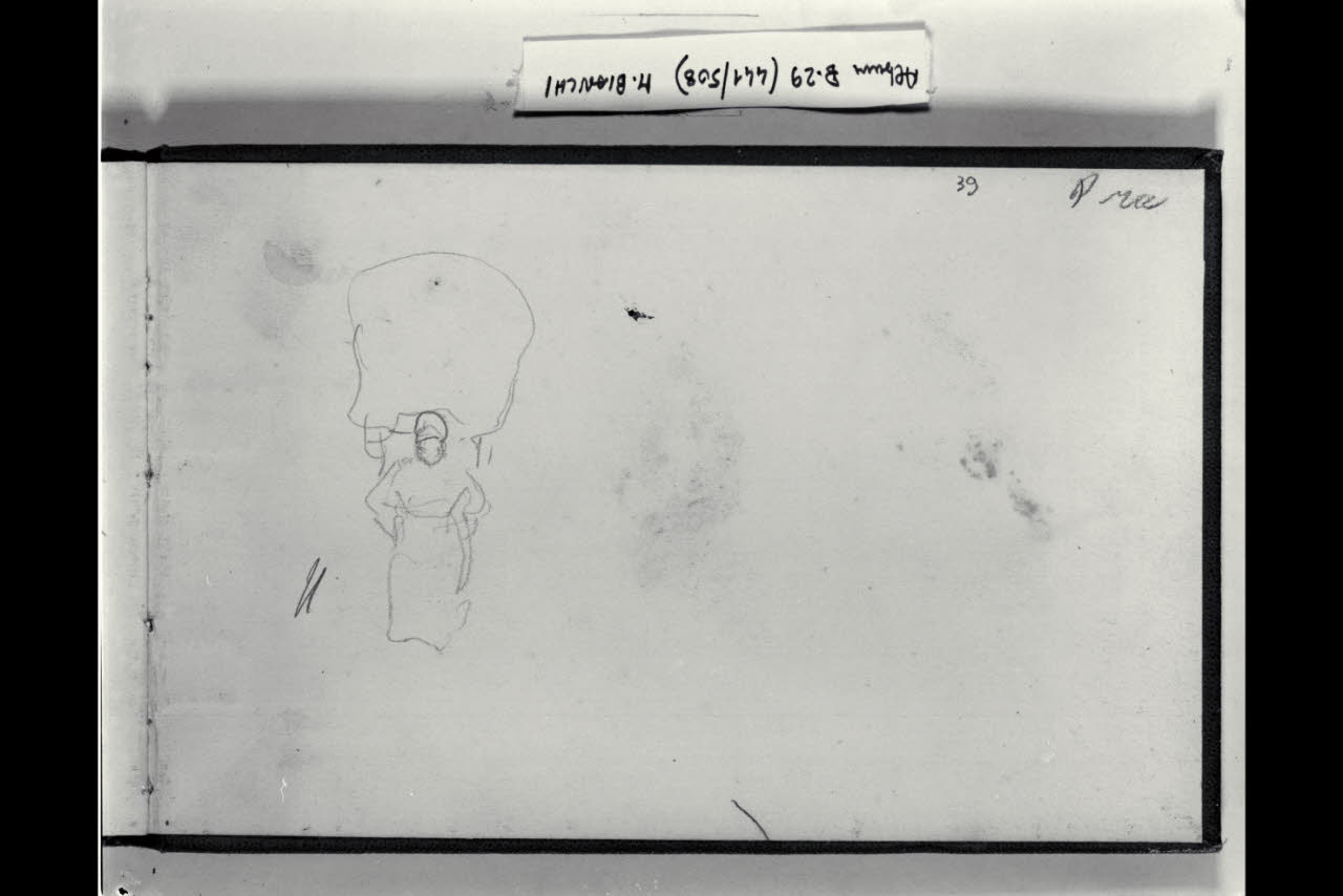 Abbozzo di figuretta femminile (disegno) di Bianchi, Mosè; Bianchi, Mosè (seconda metà sec. XIX)