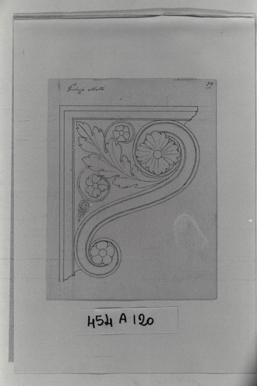 Fianco di una mensola, Fianco di una mensola (disegno) di Bianconi, Giacomo (sec. XIX)