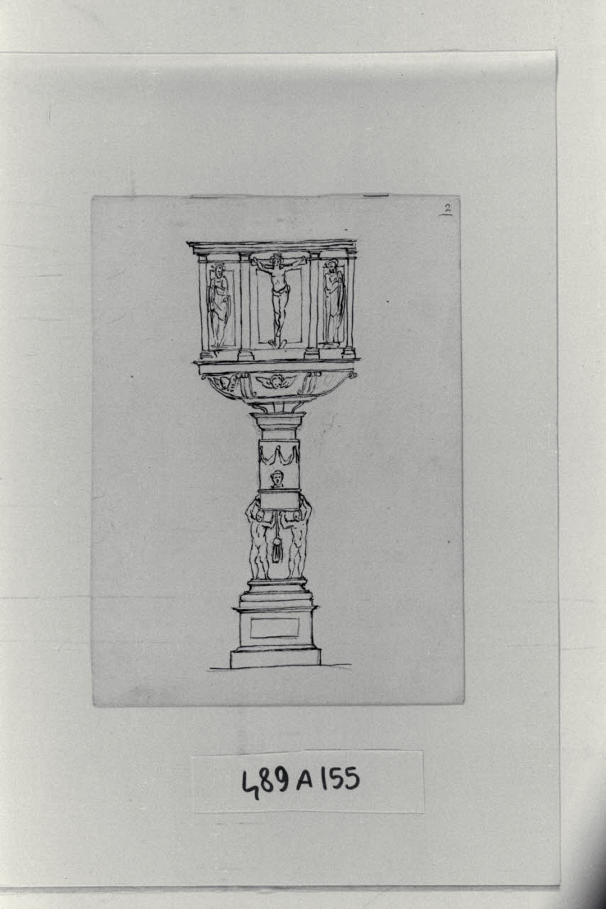 Progetto per un pulpito, Progetto per un pulpito (disegno) di Bianconi, Giacomo (sec. XIX)