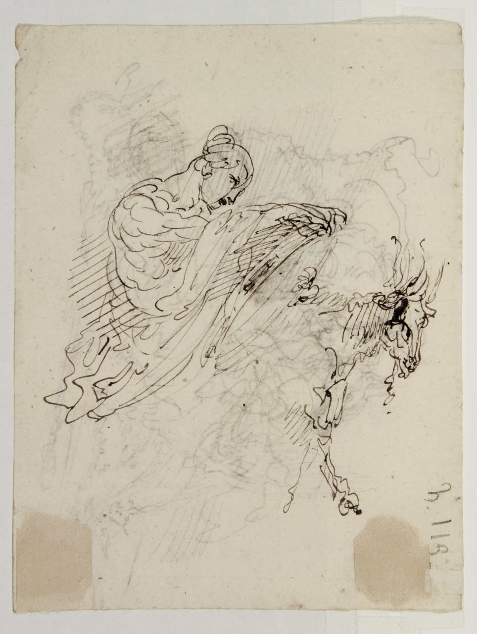 Figura femminile con una capra, Figura femminile con una capra (disegno) di Bison, Giuseppe Bernardino (secc. XVIII/ XIX)