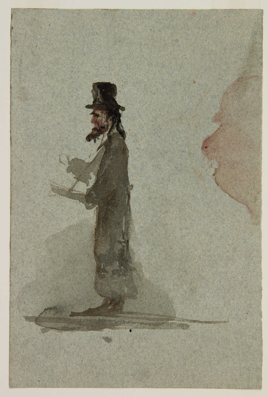 Caricatura d'uomo barbuto con cappello, Caricatura d'uomo barbuto con cappello (disegno) di Bison, Giuseppe Bernardino (secc. XVIII/ XIX)