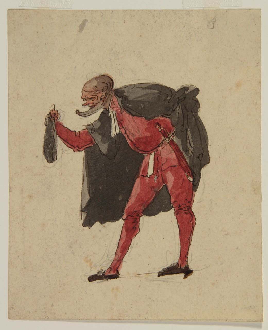Maschera di Pantalone, Maschera di Pantalone (disegno) di Bison, Giuseppe Bernardino (secc. XVIII/ XIX)