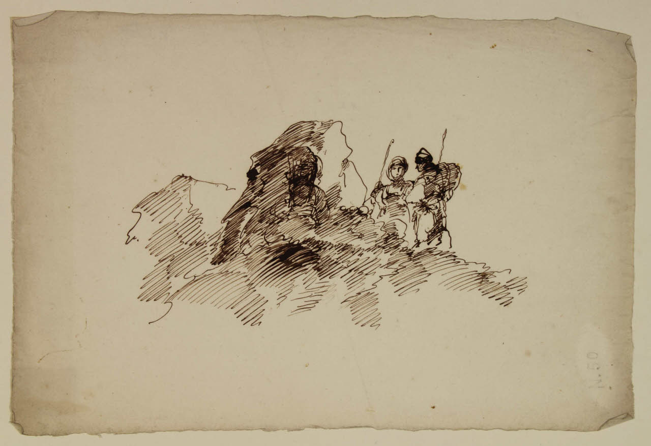 Figure tra le rocce, Figure tra le rocce (disegno) di Bison, Giuseppe Bernardino (secc. XVIII/ XIX)