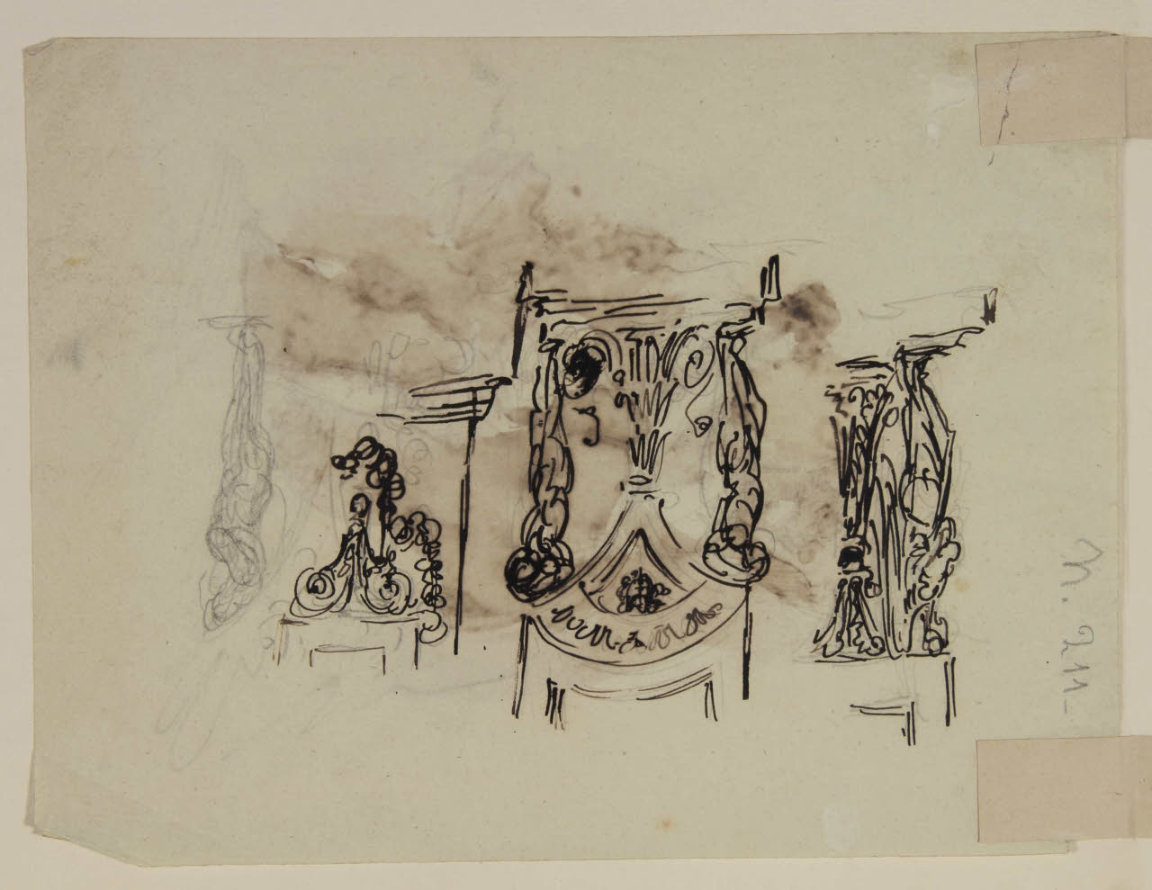 Studi di particolari di elementi decorativi, Studi di particolari di elementi decorativi (disegno) di Bison, Giuseppe Bernardino (secc. XVIII/ XIX)