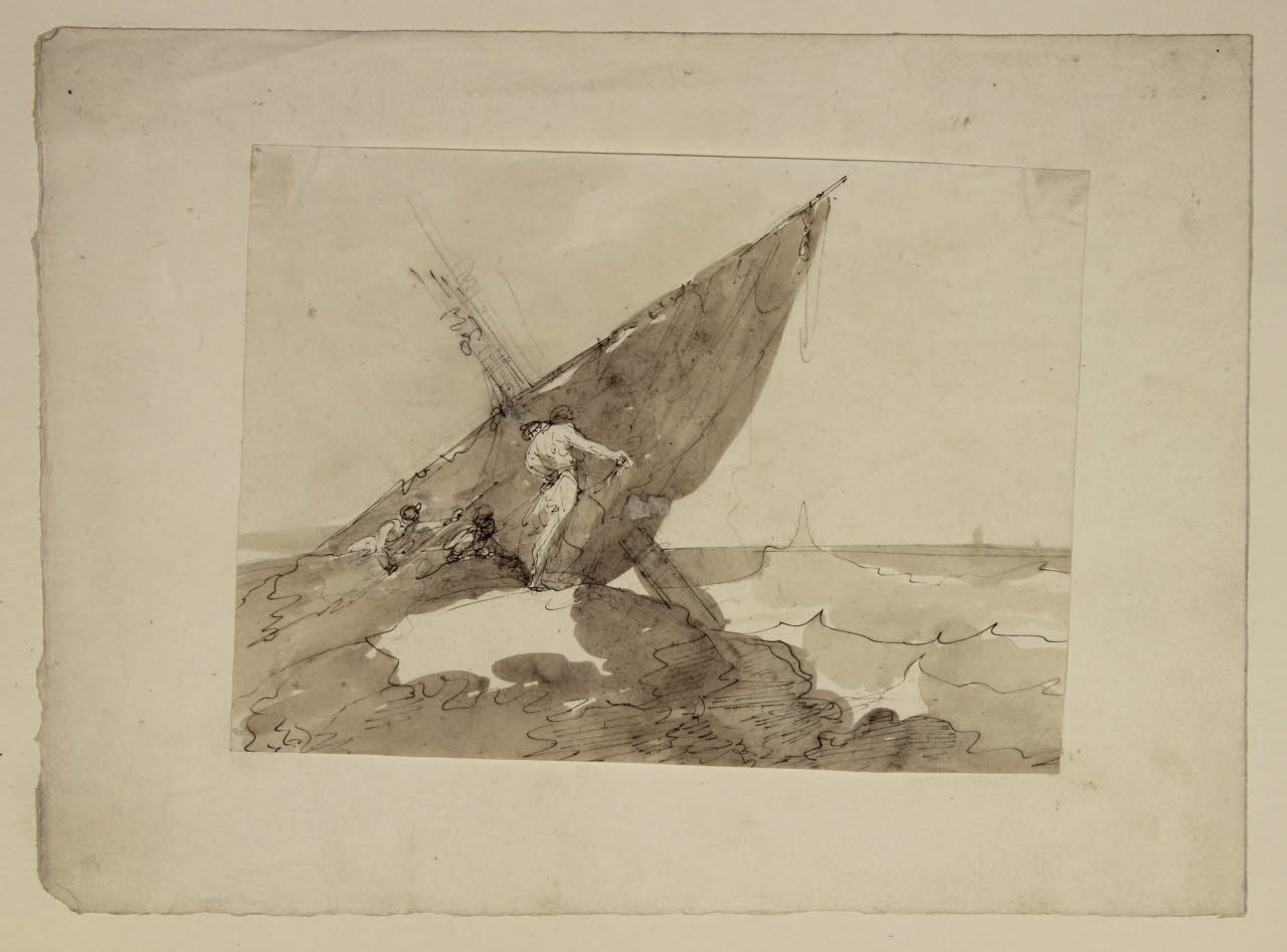 Scena di naufragio, Scena di naufragio (disegno) di Bison, Giuseppe Bernardino (secc. XVIII/ XIX)