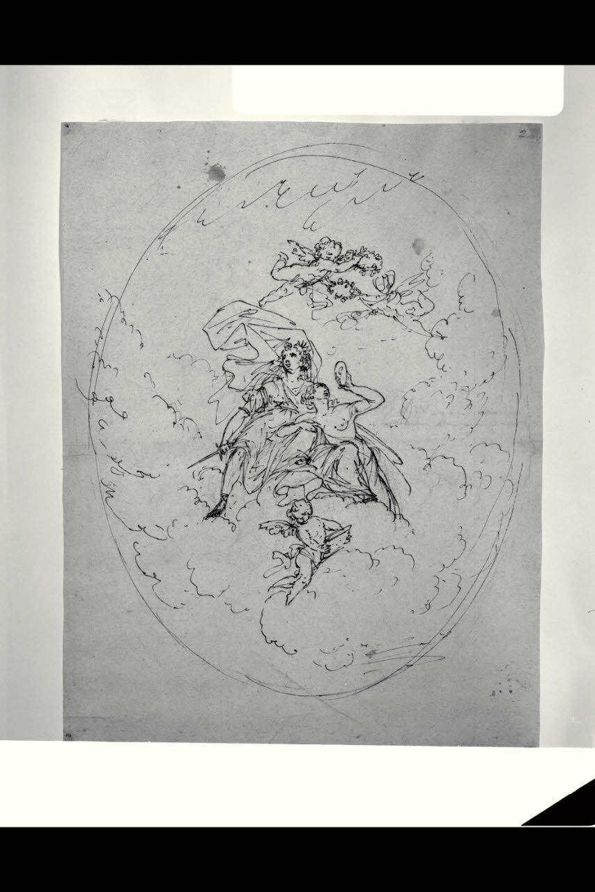 Talia e Melpomene (disegno) di Bonomini, Paolo Vincenzo; Bonomini, Paolo Vincenzo (secc. XVIII/ XIX)