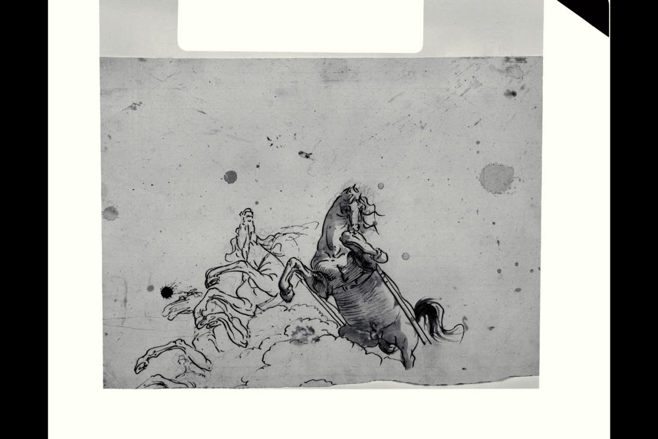 Quattro cavalli al traino sfrenati (disegno) di Bonomini, Paolo Vincenzo; Bonomini, Paolo Vincenzo (secc. XVIII/ XIX)