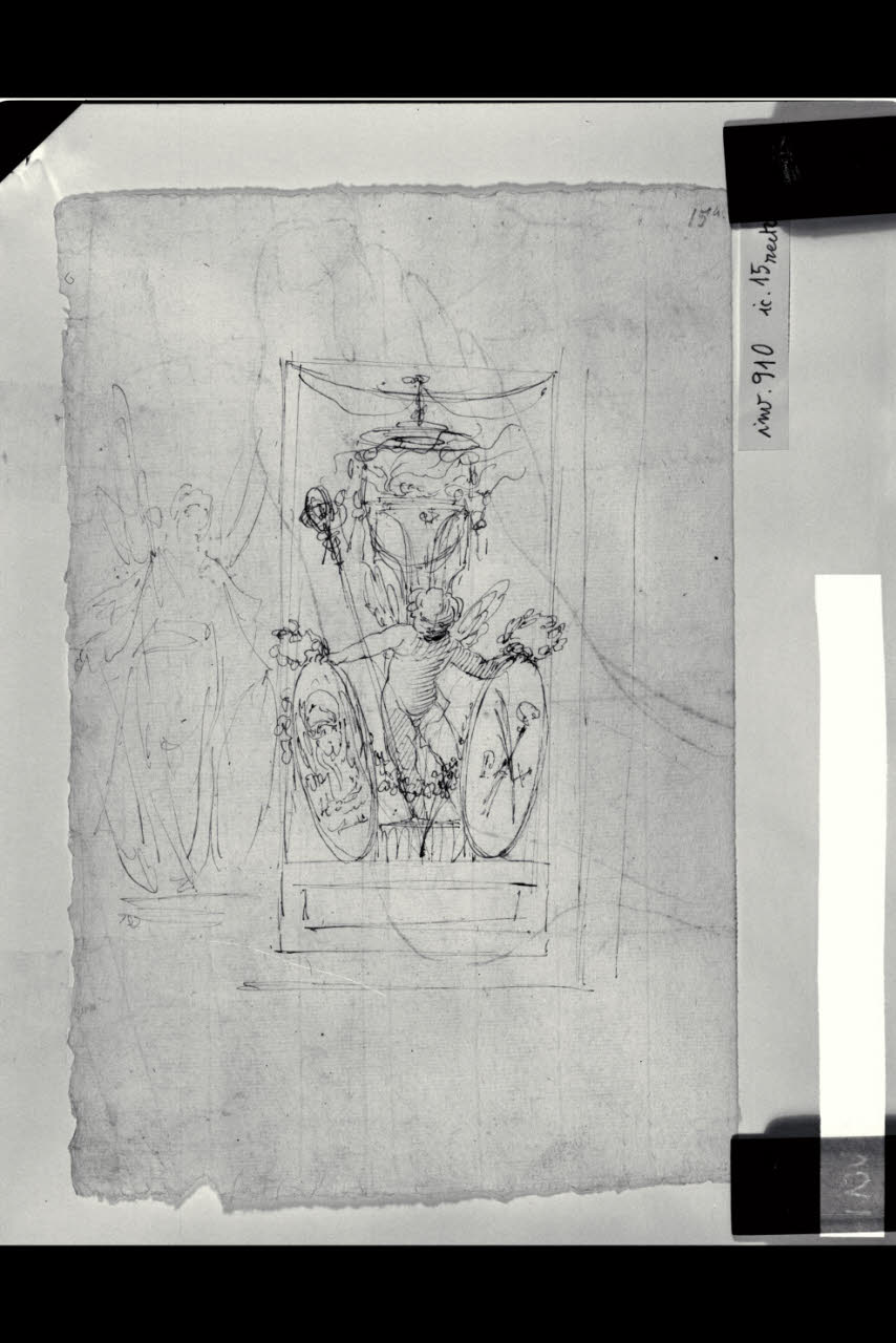 Allegoria araldica con gli stemmi della Repubblica Veneta, del vescovo Dolfin di Bergamo e dell'abate di Pontida (disegno) di Bonomini, Paolo Vincenzo; Bonomini, Paolo Vincenzo (sec. XVIII)