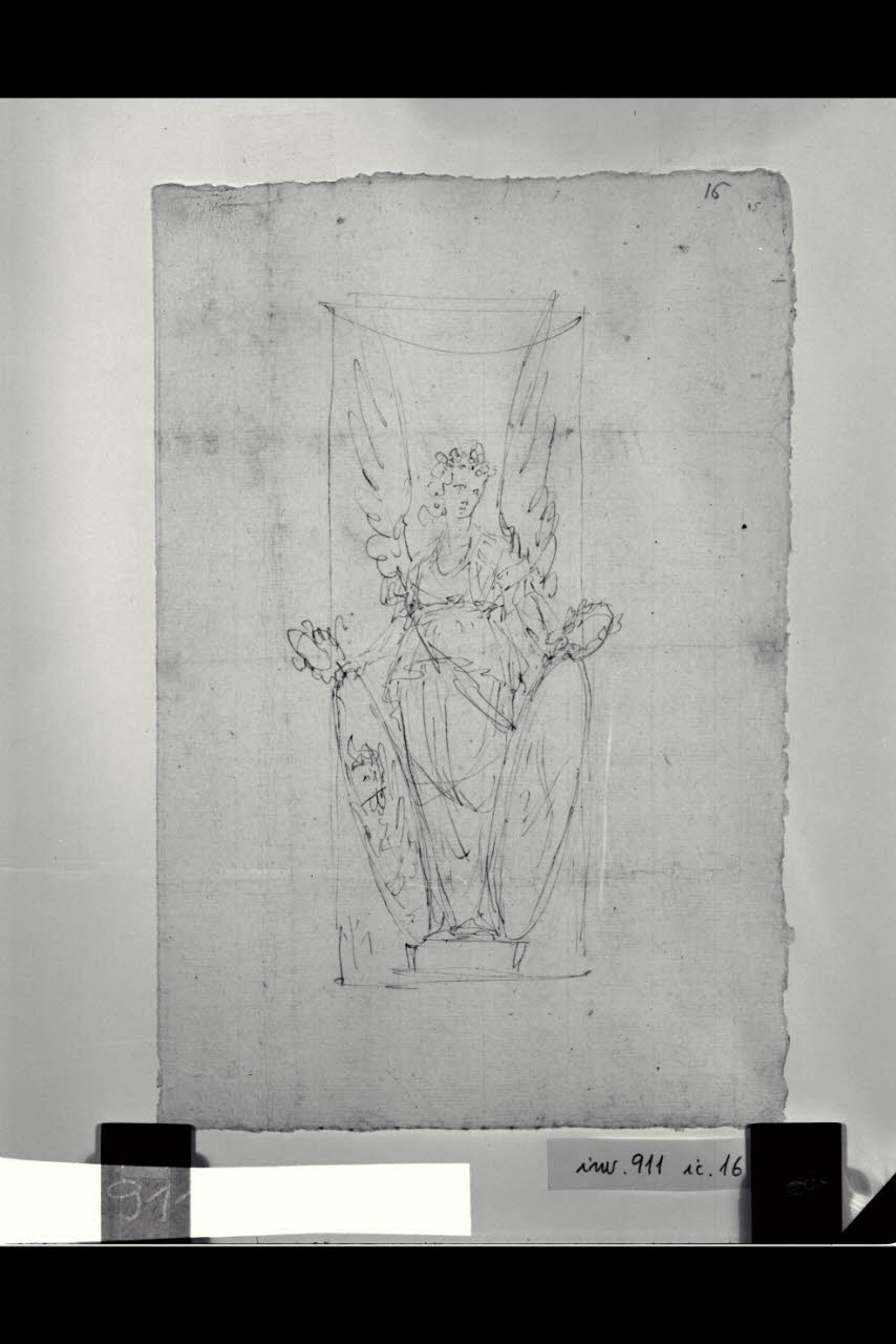 Allegoria araldica con gli stemmi della Repubblica Veneta e dell'abate di Pontida (disegno) di Bonomini, Paolo Vincenzo; Bonomini, Paolo Vincenzo (sec. XVIII)