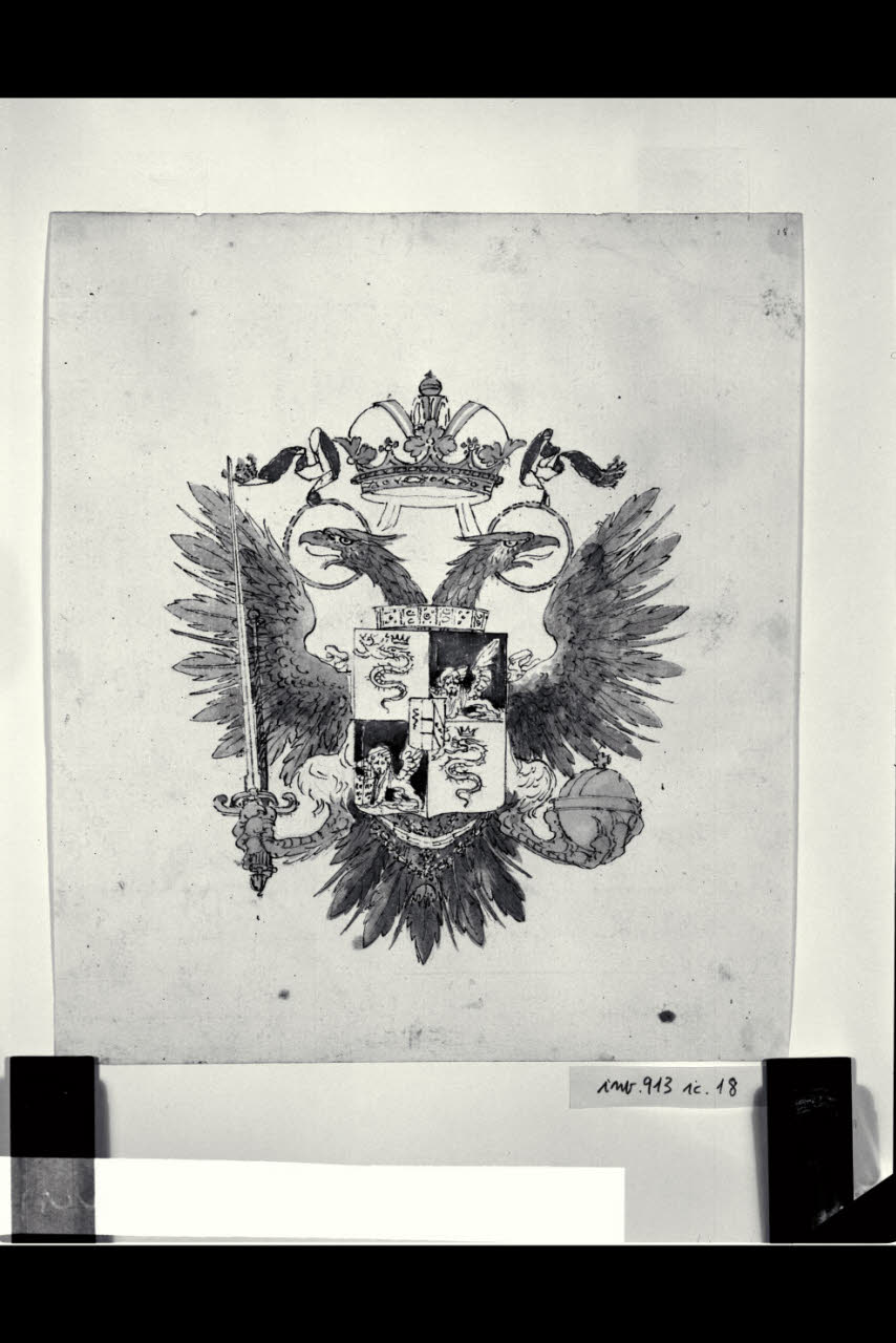 Stemma del Regno Lombardo-Veneto (disegno) di Bonomini, Paolo Vincenzo; Bonomini, Paolo Vincenzo (sec. XIX)