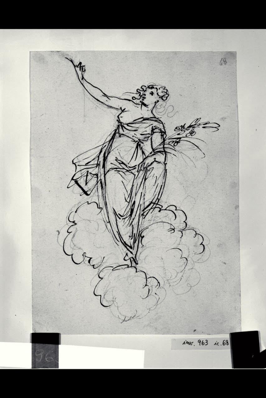 Figura femminile allegorica (La Pace?) (disegno) di Bonomini, Paolo Vincenzo; Bonomini, Paolo Vincenzo (secc. XVIII/ XIX)