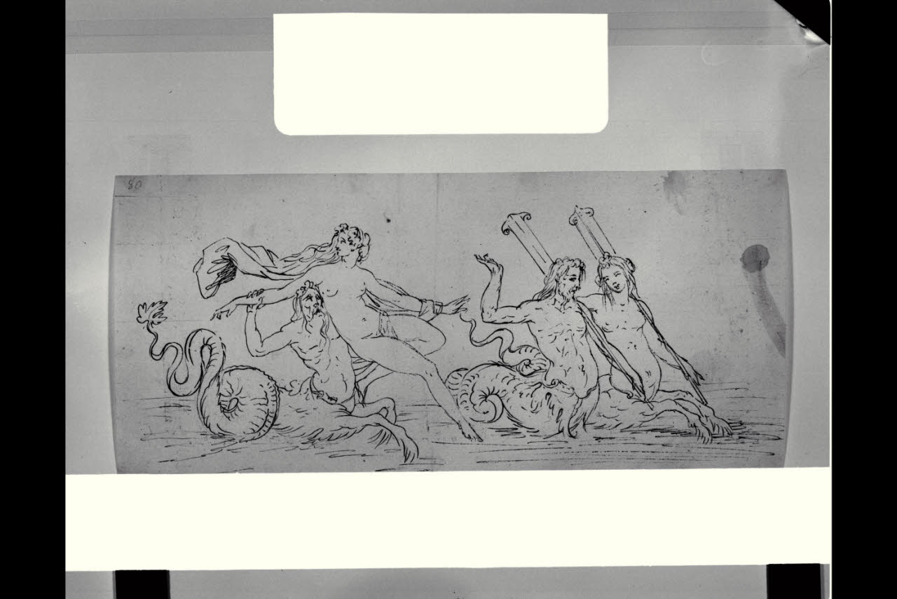 Anfitrite condotta da tritoni (disegno) di Bonomini, Paolo Vincenzo; Bonomini, Paolo Vincenzo (secc. XVIII/ XIX)