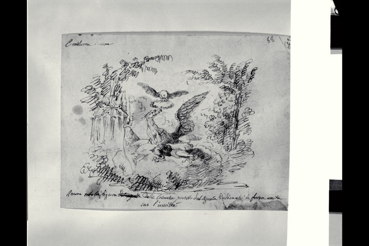 Emblema dell' Amore (disegno) di Bonomini, Paolo Vincenzo; Bonomini, Paolo Vincenzo (secc. XVIII/ XIX)