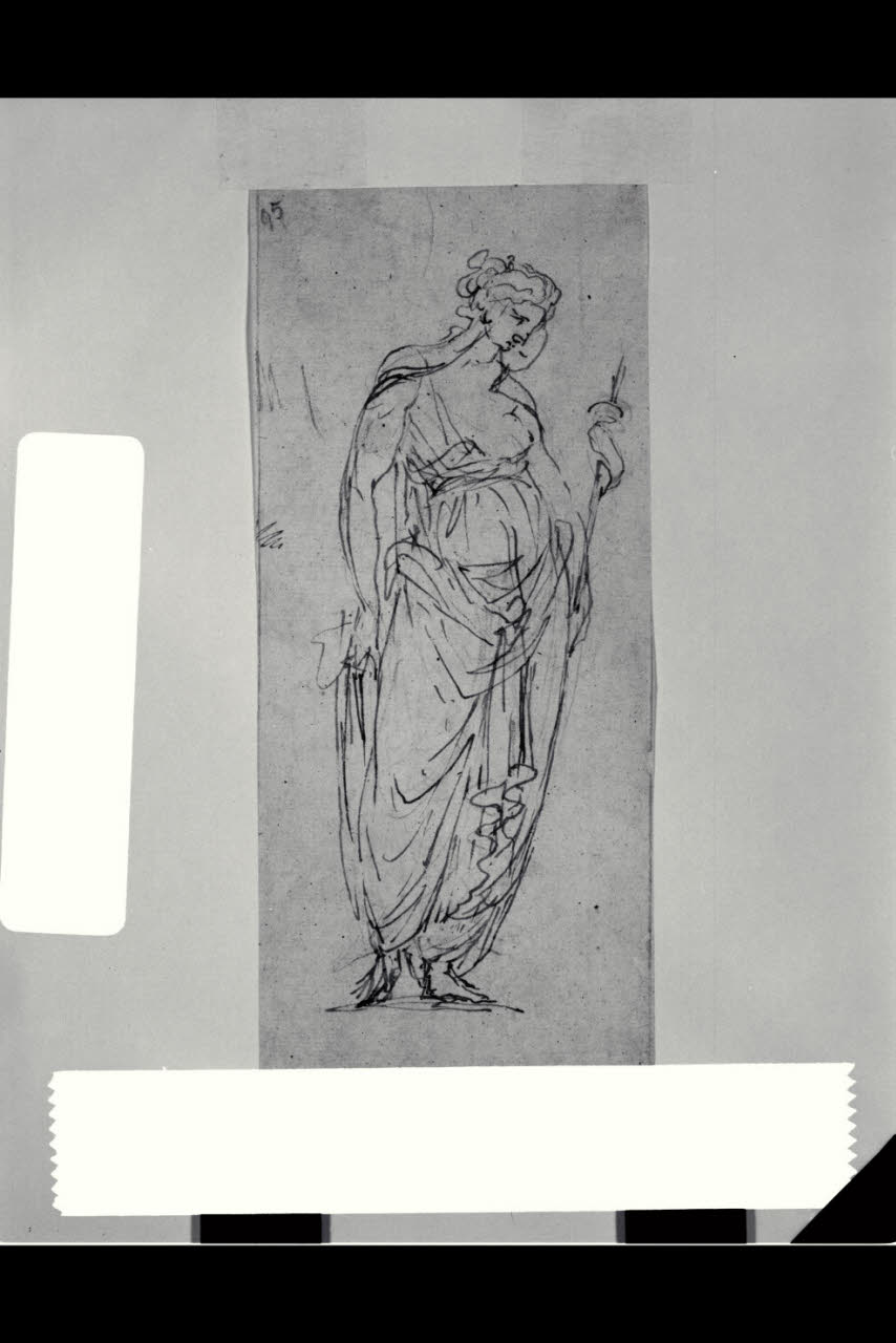 Aracne col fuso e la conocchia (disegno) di Bonomini, Paolo Vincenzo; Bonomini, Paolo Vincenzo (fine/inizio secc. XVIII/ XIX)