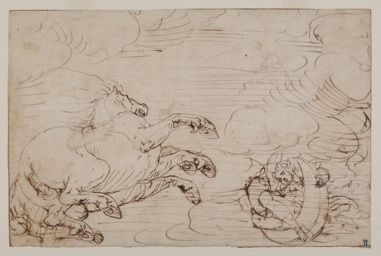 Carro di Diana (disegno) di Cambiaso, Luca; Cambiaso, Luca (; bottega) (seconda metà sec. XVI)