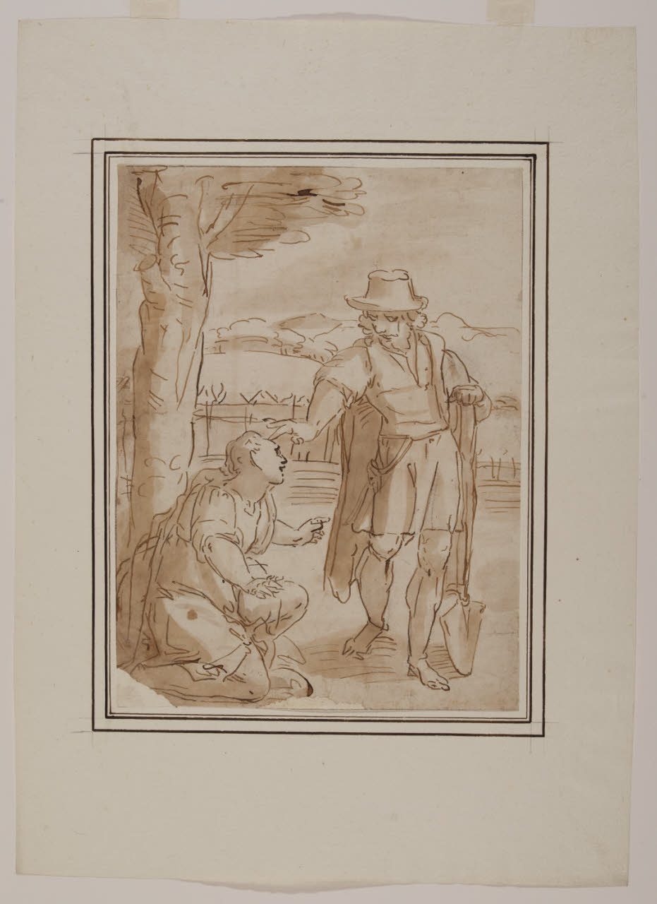 Noli me tangere (disegno) di Cambiaso, Luca (bottega) (seconda metà sec. XVI)