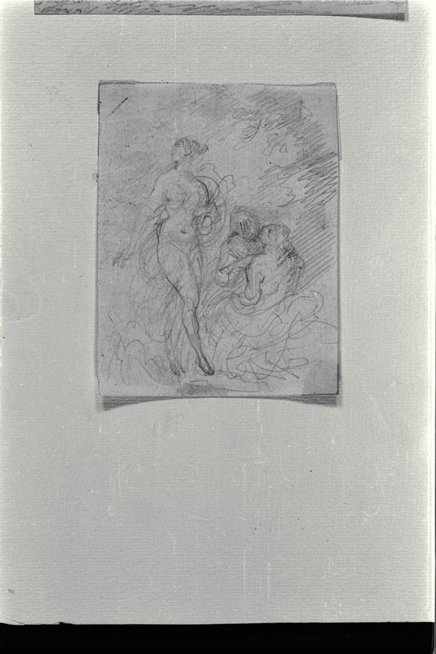 Nudo femminile e coppia di amanti (disegno) di Carnovali, Giovanni detto Piccio (sec. XIX)