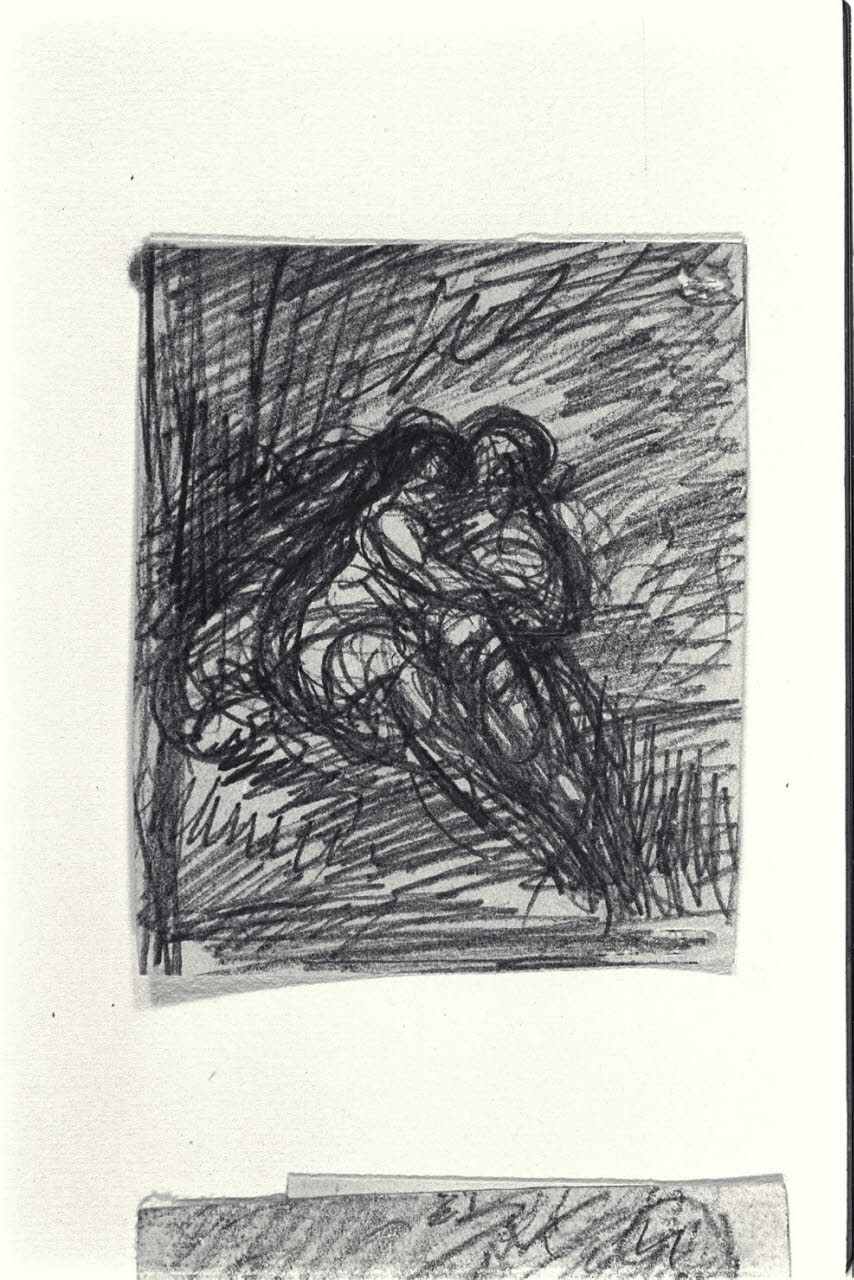 Studio per Salmace ed Ermafrodito (disegno) di Carnovali, Giovanni detto Piccio (sec. XIX)