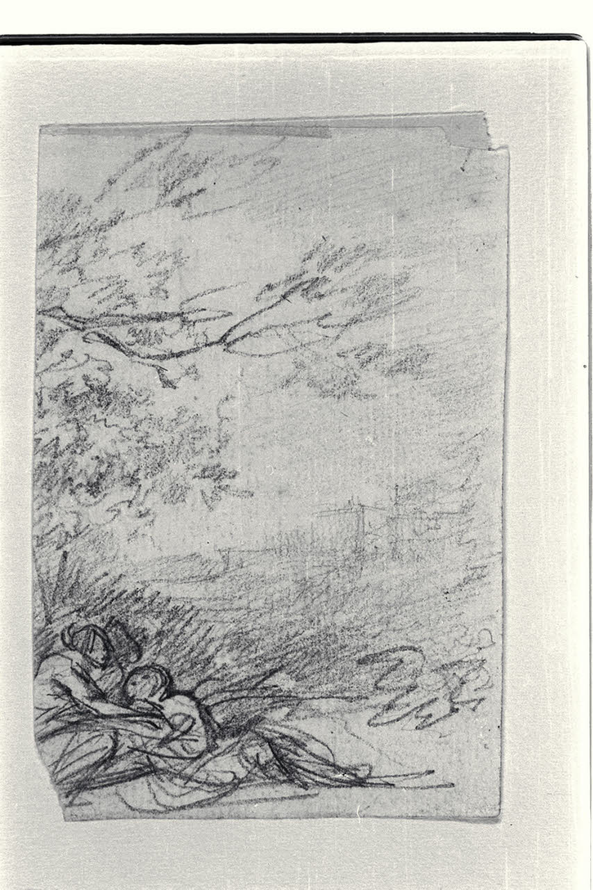 Coppia di amanti tra erbe e fronde (disegno) di Carnovali, Giovanni detto Piccio (sec. XIX)