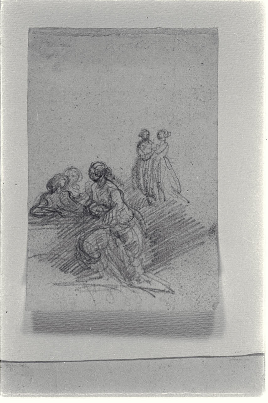 Donne che conversano (disegno) di Carnovali, Giovanni detto Piccio (sec. XIX)