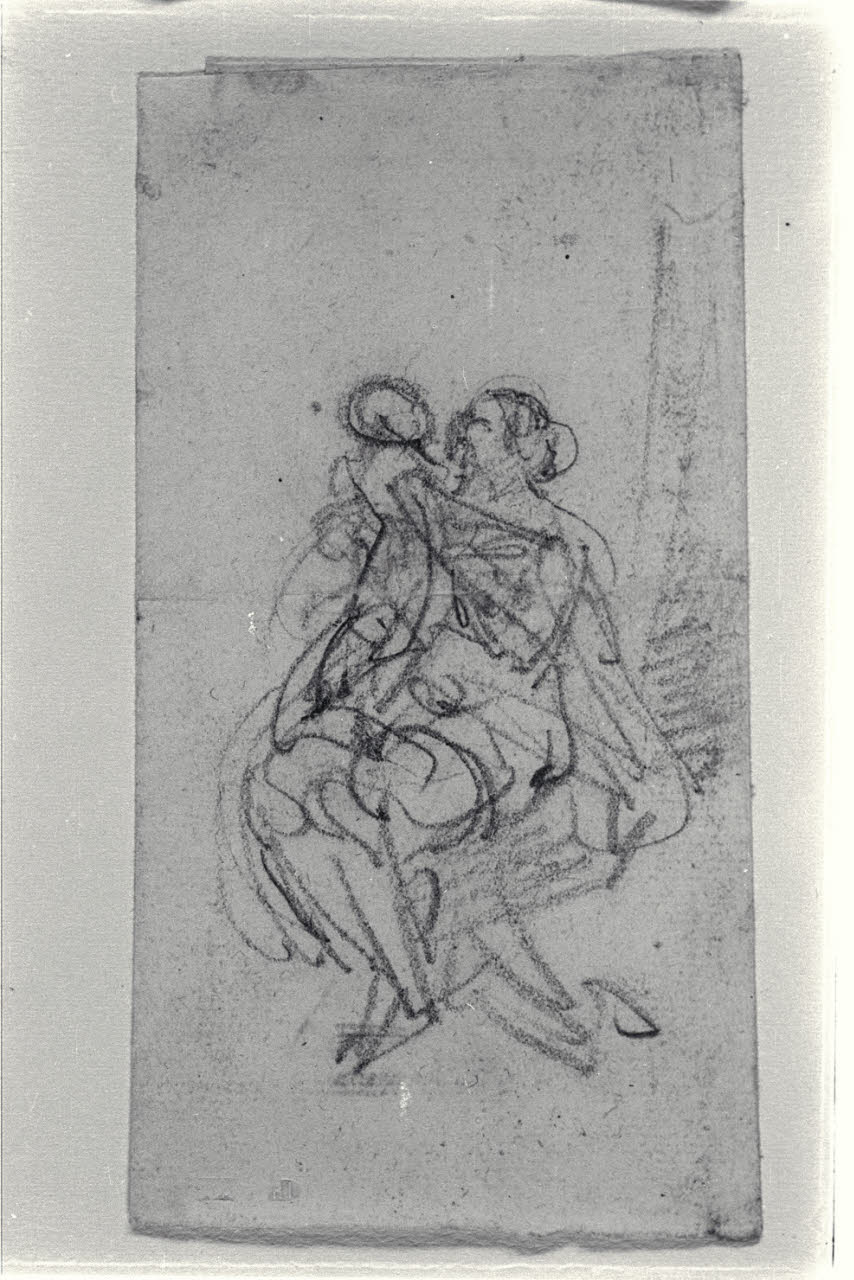 Donna seduta che solleva un bimbo (disegno) di Carnovali, Giovanni detto Piccio (sec. XIX)