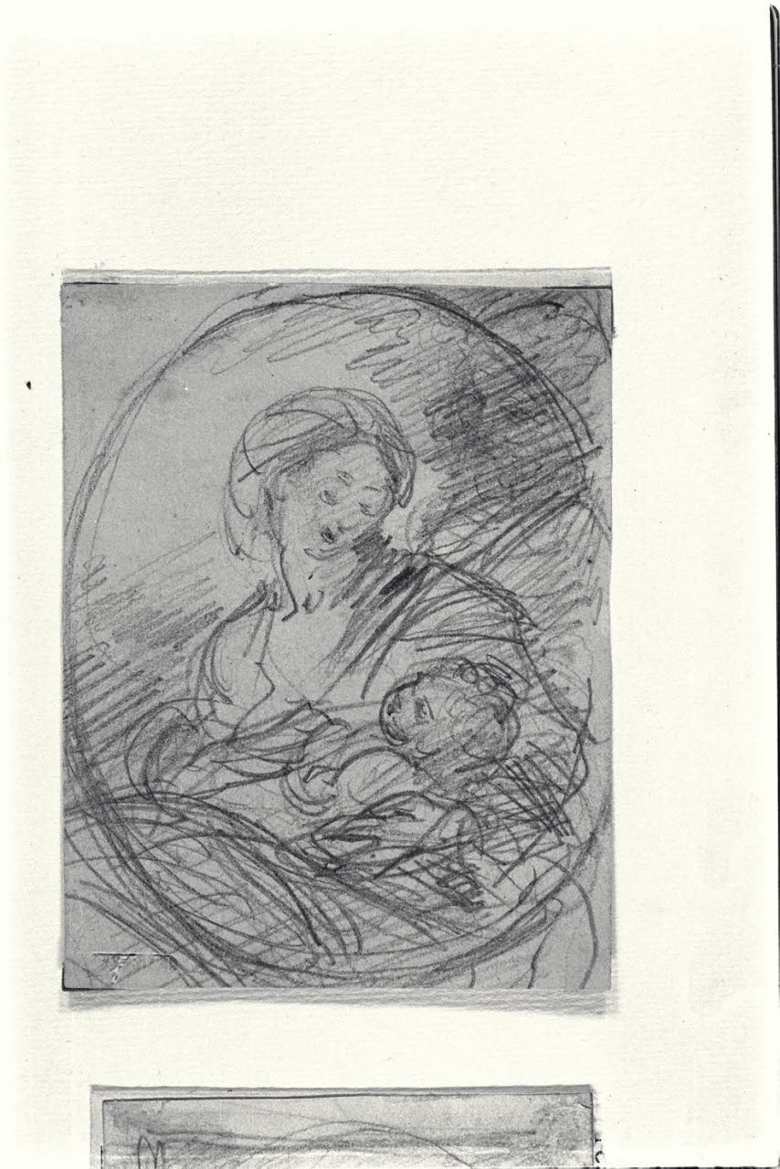 Madonna col Bambino e San Giuseppe (disegno) di Carnovali, Giovanni detto Piccio (sec. XIX)