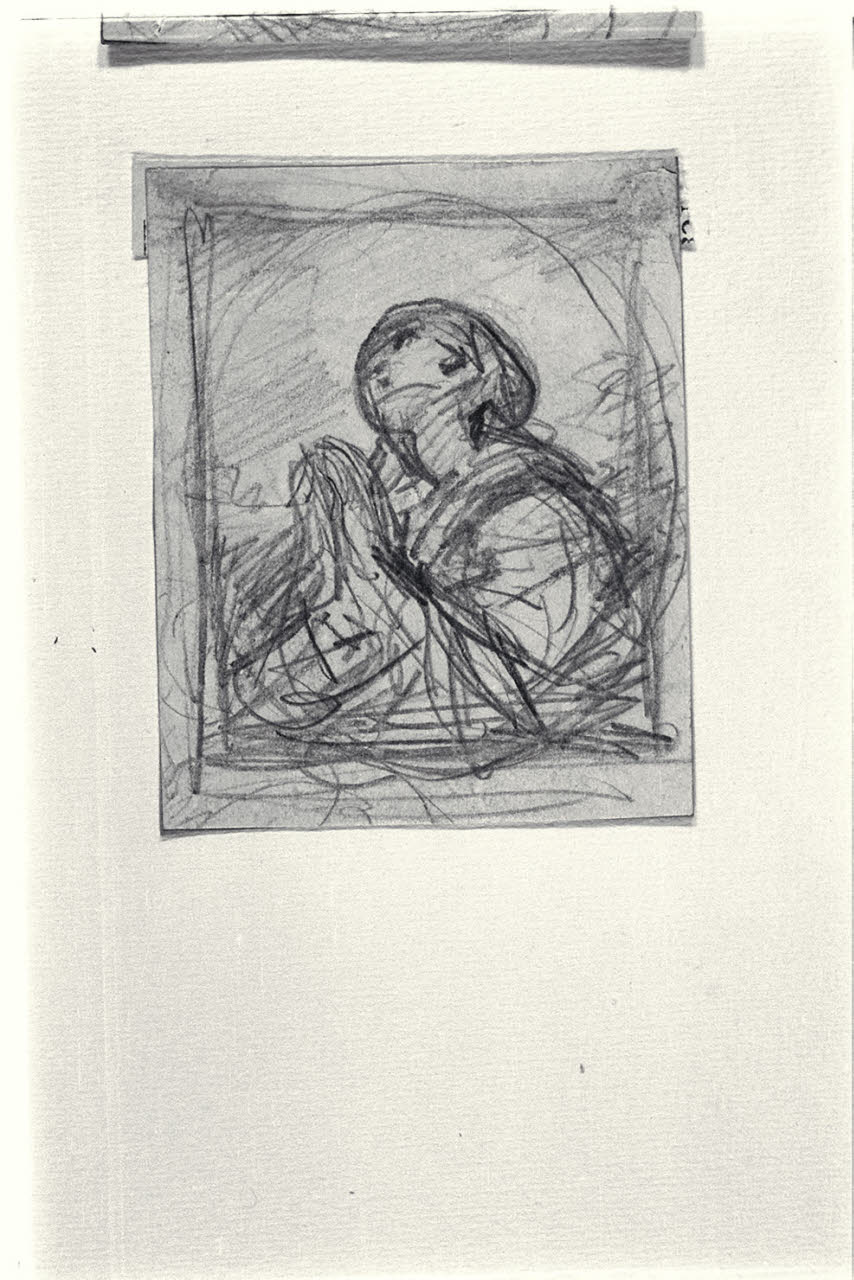 Donna orante rivolta verso l'alto (disegno) di Carnovali, Giovanni detto Piccio (sec. XIX)