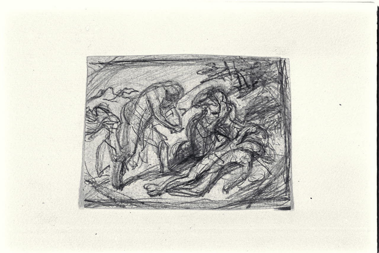 Adamo ed Eva piangenti su Abele ucciso (disegno) di Carnovali, Giovanni detto Piccio (sec. XIX)