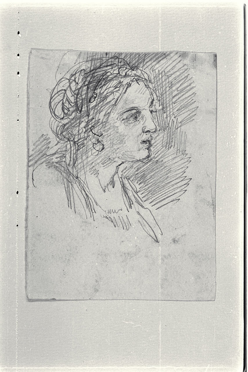 Testa femminile (disegno) di Carnovali, Giovanni detto Piccio (sec. XIX)