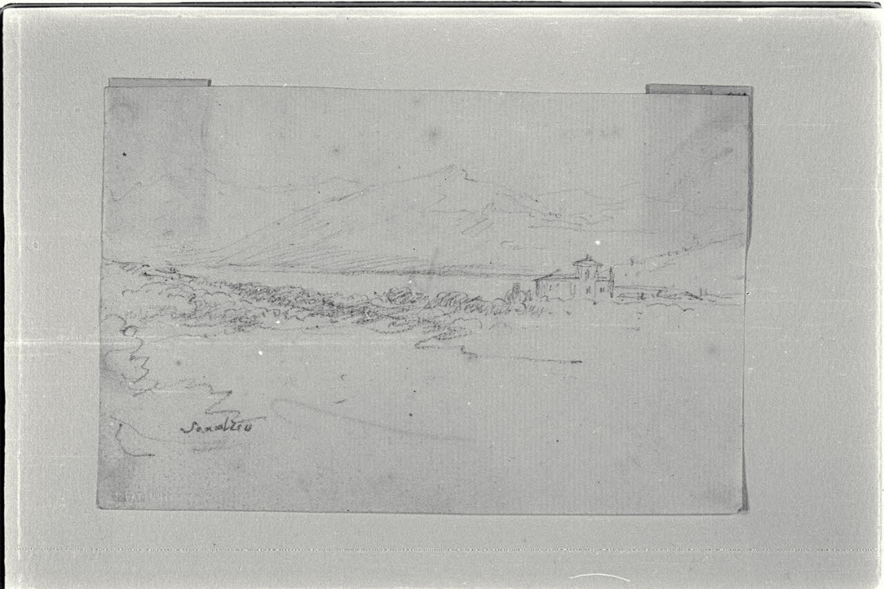 Veduta di Sondrio (disegno) di Carnovali, Giovanni detto Piccio (sec. XIX)