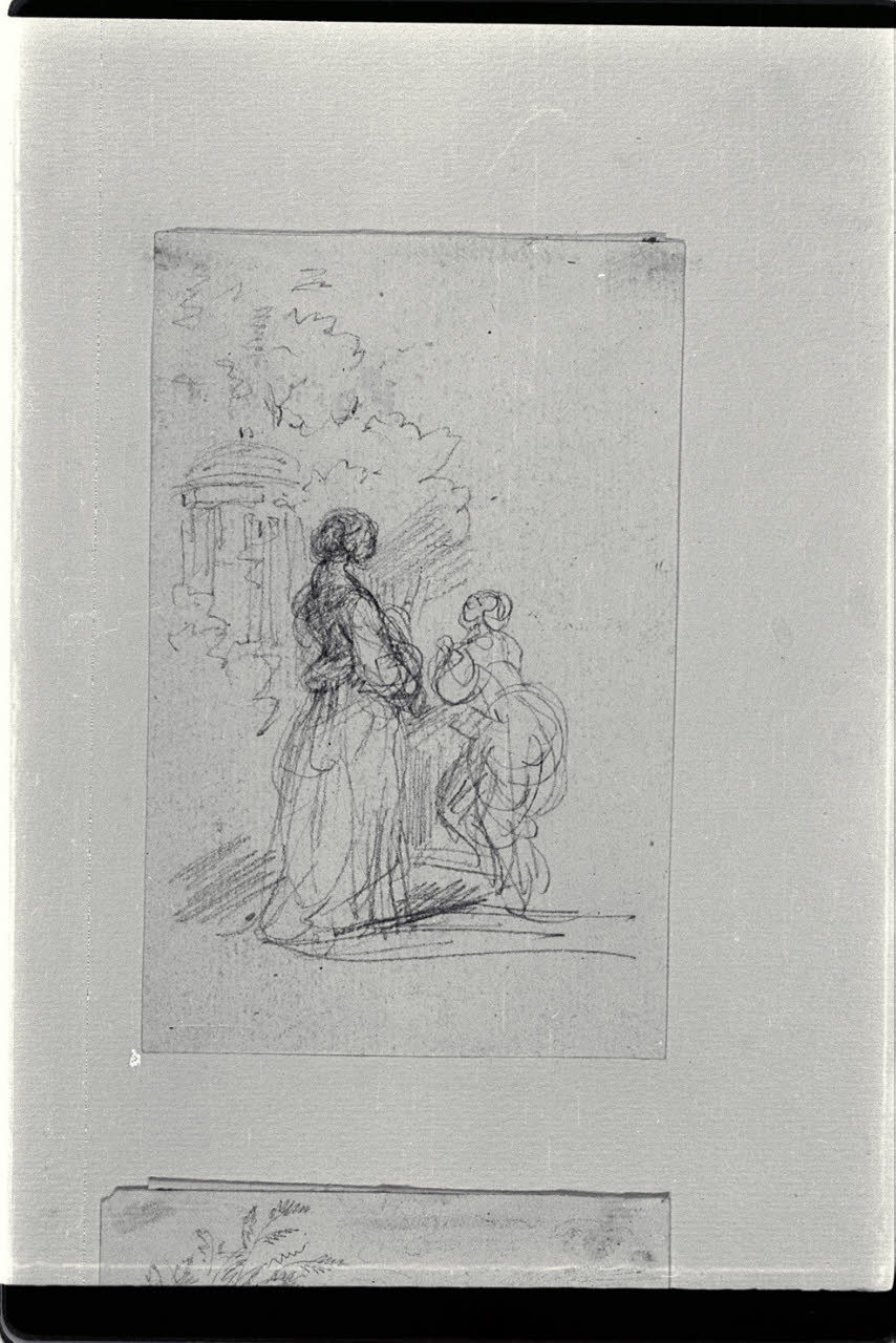 Figure in giardino (disegno) di Carnovali, Giovanni detto Piccio (sec. XIX)