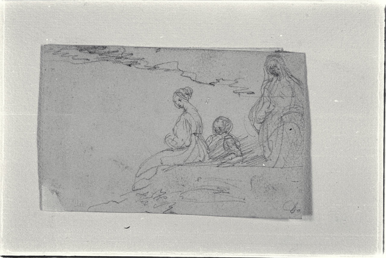 Schizzo di tre figure (disegno) di Carnovali, Giovanni detto Piccio (sec. XIX)