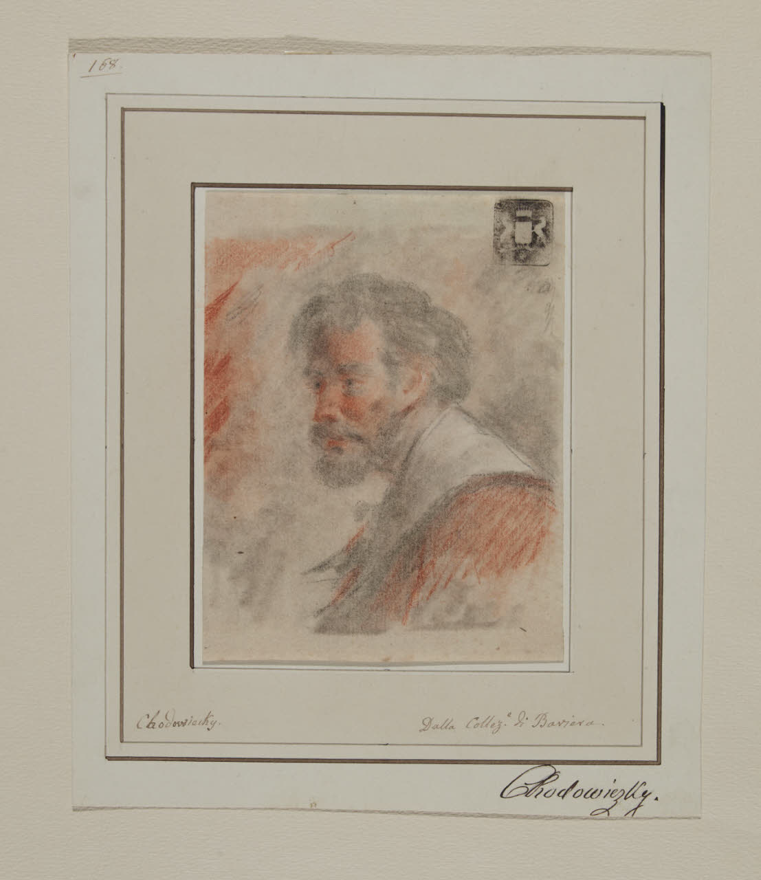 Ritratto virile di profilo a sinistra, Ritratto virile di profilo a sinistra (disegno) di Chodowiecki, Gottfried (sec. XVIII)