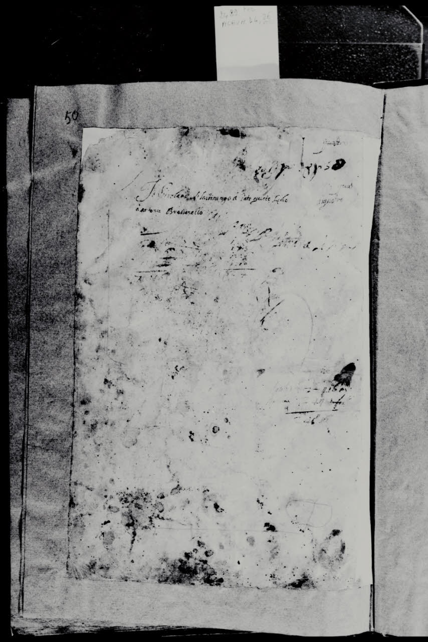 Nota manoscritta di possesso del volume, Nota manoscritta di possesso del volume (disegno) di Farinati, Paolo; Filippi, Sebastiano detto Bastianino (; bottega) (ultimo quarto sec. XVI)