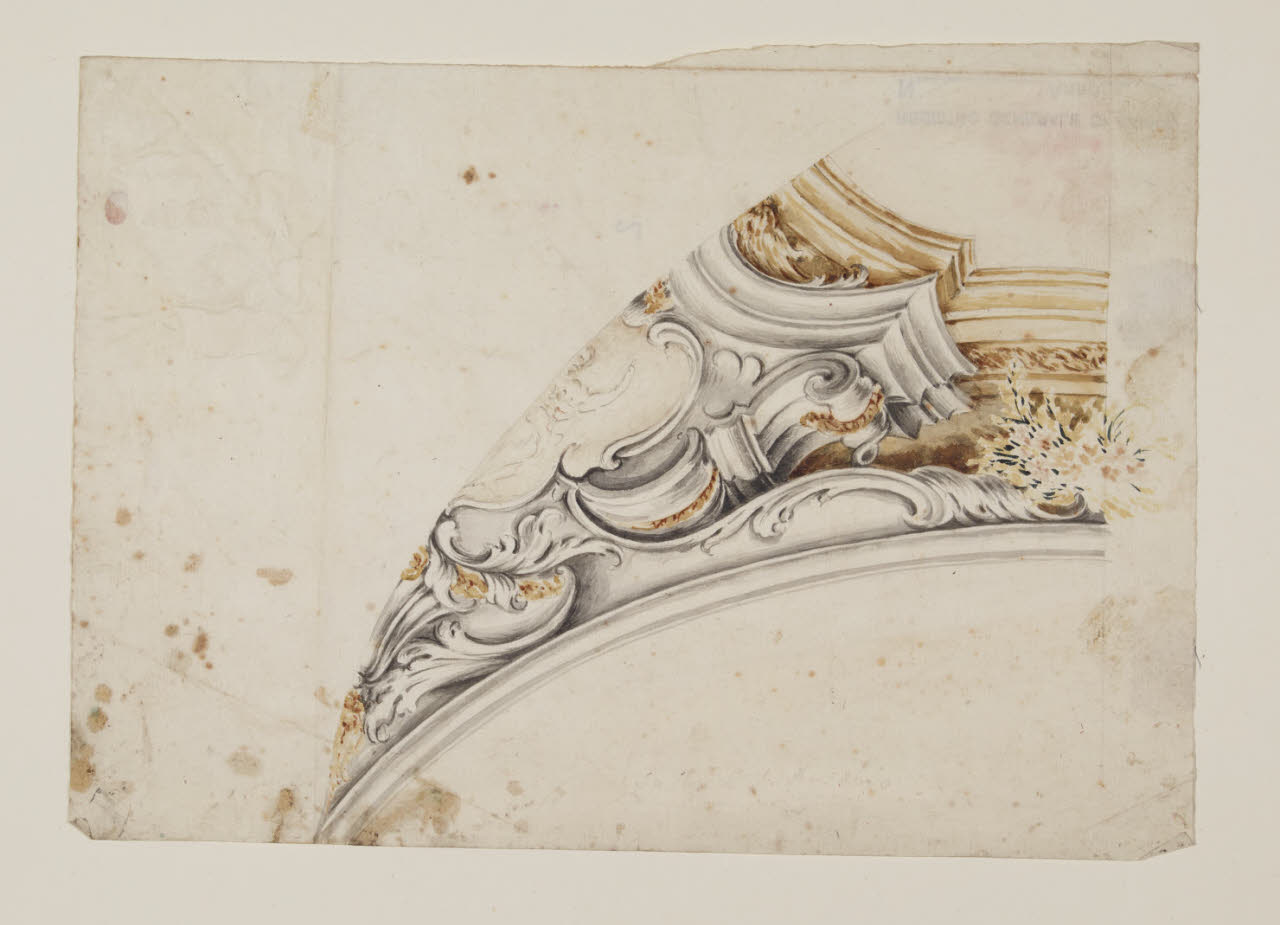 Particolari per la decorazione del Duomo di Monza: motivo architettonico con ornati (disegno) di Gilardi, Pietro (primo quarto sec. XVIII)