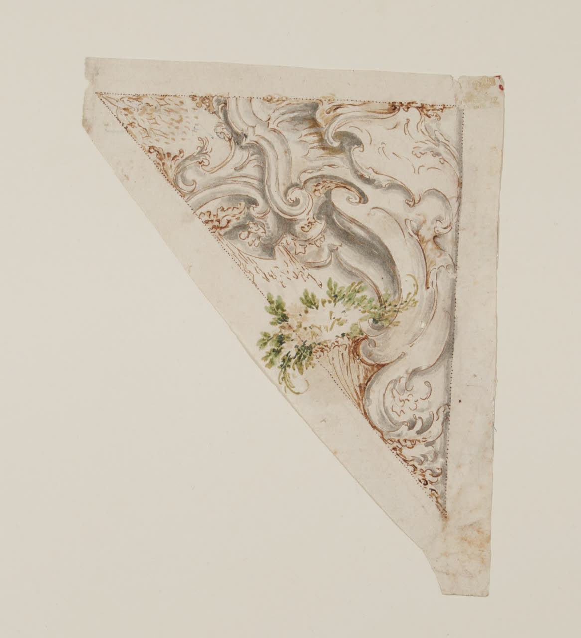 Particolari per la decorazione del Duomo di Monza: motivo architettonico con ornati e fiori (disegno) di Gilardi, Pietro (primo quarto sec. XVIII)