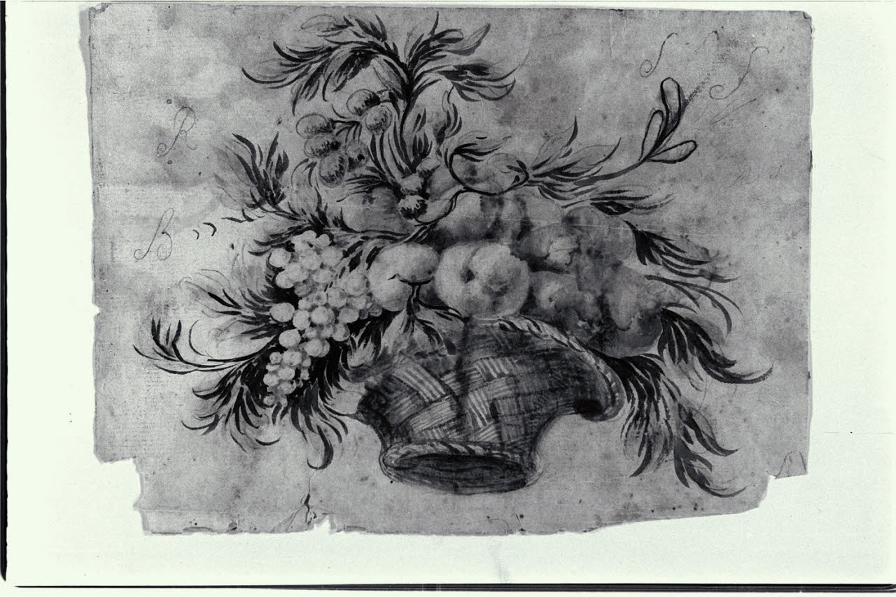 Canestro con frutta (disegno) di Gilardi, Pietro (primo quarto sec. XVIII)