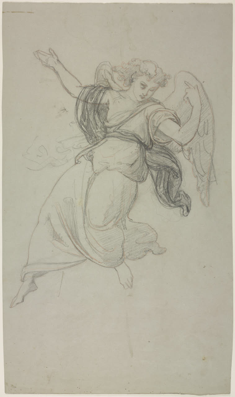 Studio per un angelo in volo (disegno) di Gritti, Giacomo (sec. XIX)