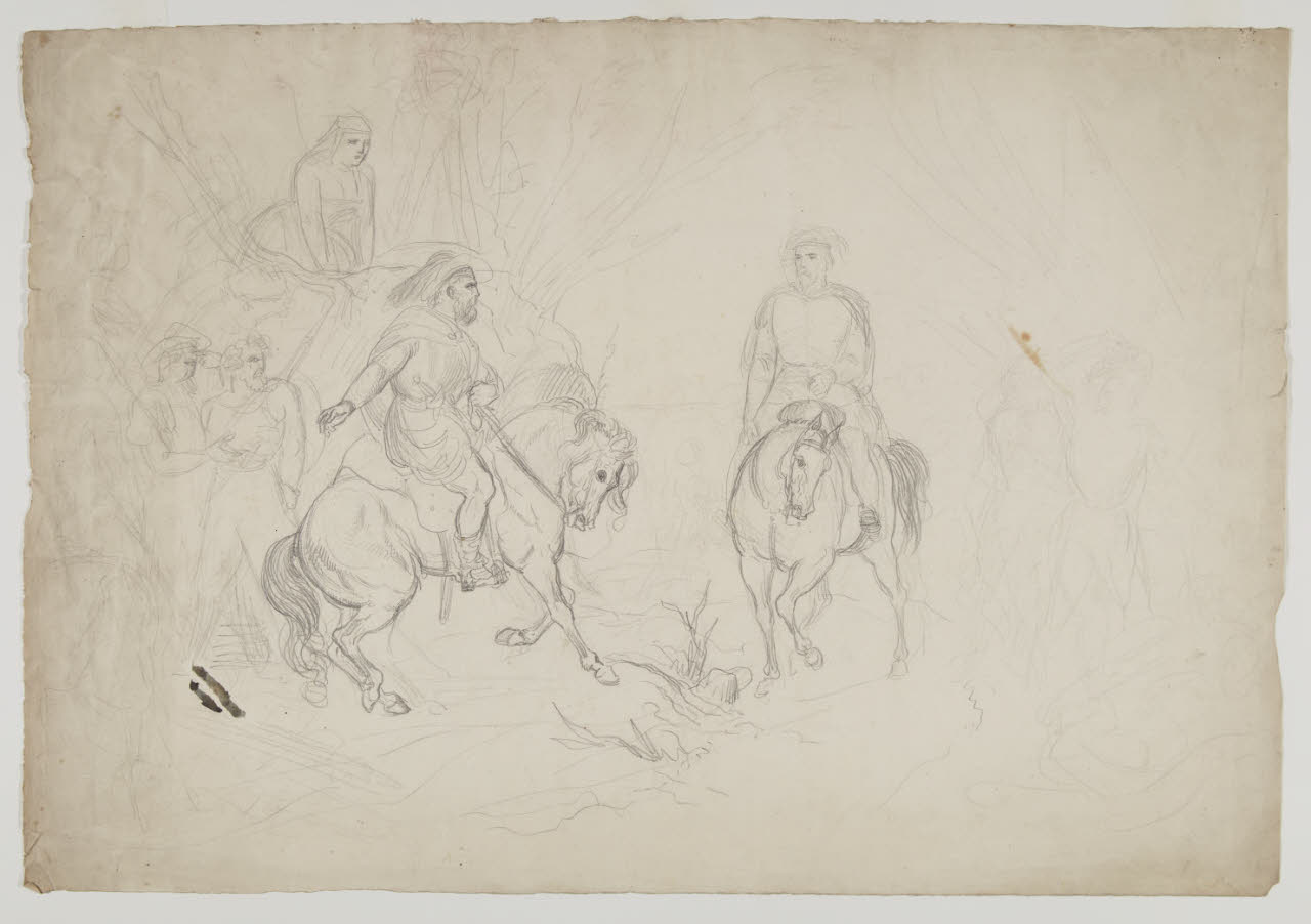 Studio per un quadro di soggetto storico, Studio per un quadro di soggetto storico (disegno) - ambito italiano (sec. XIX)