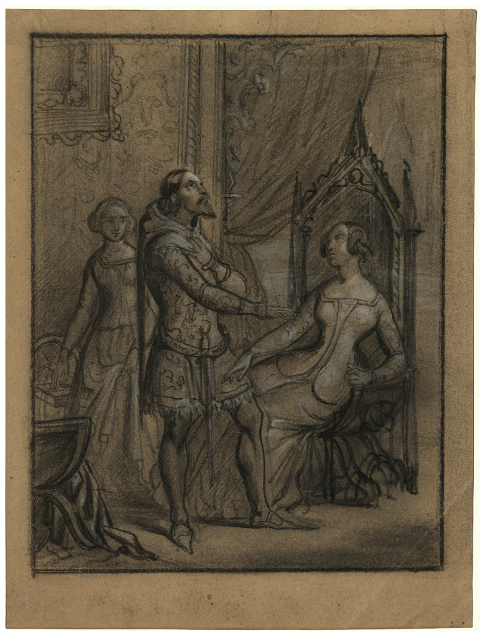 Scena di soggetto storico, Scena di soggetto storico (disegno) - ambito italiano (sec. XIX)